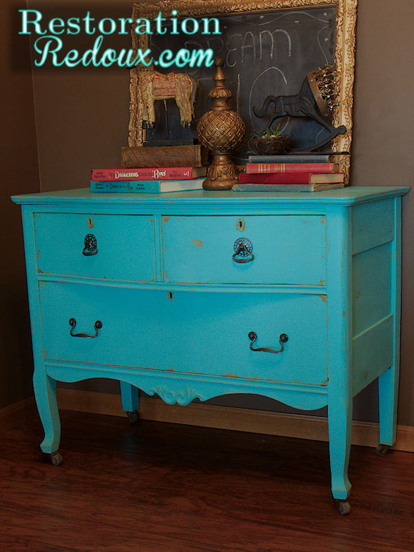 Turquoise Antique Dresser Aka Thrift Store Gold Daily Dose Of